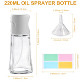 1 x Brand New Oil Sprayer Bottle 220 ml Oil Sprayer for Cooking Oil Spray Bottle Oil Glass Oil Spray for Cooking Air Fryer, Oil Dispenser Bottle with Funnels and Stickers - RRP €7.99