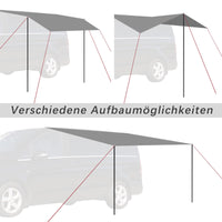 1 x RAW Customer Returns PHATRIP 2024 Product Upgrades Awning Caravan Sun Shade Awning Waterproof 250 x 250 cm Camping Outdoor Motor Tarp with UV Protection for Motorhome Camper Van Gray - RRP €97.8