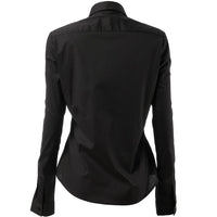 1 x RAW Customer Returns INFLATION Women s Shirt with Buttons Blouse Long Sleeve Shirt Figure-hugging Shirt Blouse Business Top Work Shirts Black 47 24 - RRP €25.67