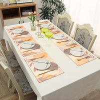 2 x Brand New Linen Placemats Rectangular Morandi Leaves Waterproof Heat Resistant Placemats Table Coasters Non-Slip Table Mats Machine Washable Set of 6 - RRP €38.4