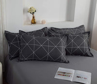 1 x RAW Customer Returns GETIYA Newest Dark grey bed linen 155x220 3-piece check pattern bed linen country house checked duvet cover set with 2 pillowcases 80x80 microfiber reversible bed linen set with zipper - RRP €27.11