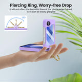 1 x RAW Customer Returns HWeggo Phone Case for Samsung Galaxy Z Flip 6 Case, Ultra Thin PC for Samsung Z Flip 6 Protective Case with Outer Screen Protector and Ring, Shockproof-PURPLE - RRP €18.46