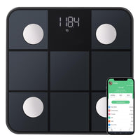 1 x RAW Customer Returns Body fat scale, personal scale, scale for people with body fat and muscle mass 15 body data body scale with body fat analysis, digital personal scale test winner, smart scale with APP, large display - RRP €21.19