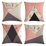 1 x RAW Customer Returns mefound Set of 4 Decorative Cushion Covers 45 x 45 cm, Marble Geometry Cushion Cases Home and Sofa Office Decor Cushion Cover Made of Cotton Linen, 18 x 18 Inches - RRP €13.99