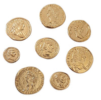 2 x RAW Customer Returns Roman Imperial Coins - Reproduction of Ancient Roman Coins - Gold Plated Metal - Set 8 Emperors Ancient Rome - RRP €33.8