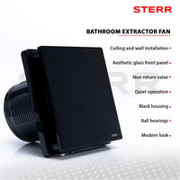 1 x RAW Customer Returns STERR Black Air Extractor 100 mm Silent Air Extractor - Bathroom Ventilation - Air Extractor 100 mm - RRP €49.9