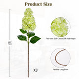 1 x RAW Customer Returns Briful Set of 3 Artificial Hydrangeas Artificial Flowers Like Real Spring Flowers Panicle Hydrangea, 73CM Green Decorative Flowers Artificial Branches for Flower Arrangement Home Resto Spring Decor - RRP €20.16