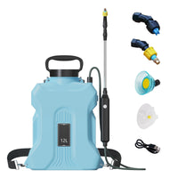 1 x RAW Customer Returns Cordless pressure sprayer, 7 12 liter garden sprayer sprayer for plant protection garden, backpack sprayer with nozzles adjustable shoulder strap, pressure sprayer plant sprayer garden sprayer blue 12L  - RRP €90.65