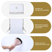 1 x RAW Customer Returns UTEBIT Photo Backgrounds White, 2x3m 6.6x9.8ft Photo Canvas Cloth Background Polyester Foldable for Photography, Fashion Photography, Video Recording and Television Clamps Not Included  - RRP €29.5