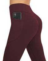 1 x RAW Customer Returns Persit Sport Leggings Women s Gym Butt Push Up Sports Leggings High Waist Scrunch Butt Sports Trousers Long Running Trousers Yoga Tights Wine Red S - RRP €26.54