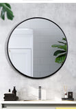 1 x RAW Customer Returns Adeerer Mirror Round Wall Mirror 40cm Black Bathroom Mirror for Hallway Living Room Bedroom - RRP €38.3