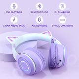 1 x RAW Customer Returns Sendowtek Bluetooth Headphones Kids, Headphones Wireless Bluetooth Children s Headphones, with Detachable Microphone, LED Lights, Foldable, HD Stereo for Christmas Birthday Girl Child - RRP €24.99