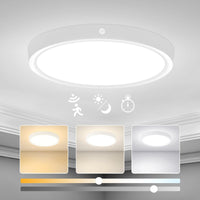 1 x RAW Customer Returns Yafido ceiling light with motion detector 9W-12W-18W, 3000K-6000K LED ceiling light flat 22CM, IP44 round ceiling light with motion detector, 2 4 8M detection distance adjustable - RRP €29.99