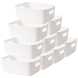 1 x RAW Customer Returns LYLIDIA 10 pieces storage box plastic 30 cm storage basket large white basket storage plastic box baskets plastic box for bathroom kitchen cupboard shelf organizer boxes - RRP €36.22