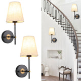 1 x RAW Customer Returns MRHYSWD Set of 2 Wall Lights Indoor Wall Lamp Black and Gold, Wall Light Bedroom Living Room Hallway Bathroom, Wall Lamp Vintage Modern Retro Wall Lighting With Lampshade, Wall Light E27 - RRP €59.99