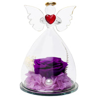 1 x Brand New ENLENCE Eternal Rose in Angel Glass Dome, Gifts for Mom, Mother s Day Gift, Preserved Flower Birthday Gift for Women, Angel Figurine Made of Glass, Christmas, Mother s Day, Valentine s Day Anniversary - RRP €19.15