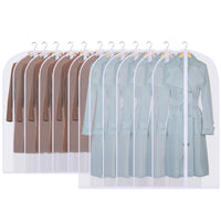 1 x RAW Customer Returns GoMaihe 12 Pack Garment Bag Suit Long, 60 x 120 100cm Edge Transparent Suit Bag Garment Bags, Garment Cover Suit Bag Evening Dress Wedding Dress Coats Shirts Moth Protection Waterproof, REUSABLE - RRP €19.67