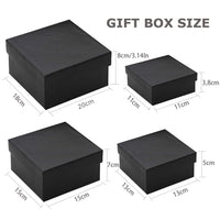 1 x RAW Customer Returns Gioyonil Black Gift Box with Lid, Square Cardboard Decor Box for Birthday, Wedding, Graduation, Christmas, Children s Chocolate Photo Gift Packaging, Set of 4 - RRP €16.1