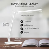 1 x RAW Customer Returns mafiti desk lamp LED dimmable table lamp 5 colors and 3 brightness levels, eye-friendly bedside lamp, USB port for readers, children, office white energy class E  - RRP €20.16