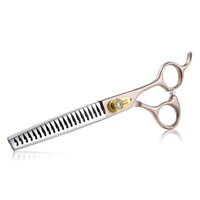 1 x RAW Customer Returns JASON Professional Dog Scissors - 7 Inch 21 Teeth Chunker Scissors Thinning Scissors for Dogs Made of Japanese 440C Stainless Steel Grooming Scissors for Dogs with Ergonomic Handle, Rose Gold - RRP €36.99