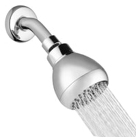 1 x RAW Customer Returns JINYOMFLY overhead shower rain shower with shower arm, shower head rain shower set with anti-limescale nozzles, 3 inch fixed rain shower head, 360 adjustable saving shower head, round rain shower silver 2  - RRP €19.07