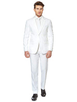 1 x RAW Customer Returns OppoSuits Fashionable Party Solid Color Suits for Men - With Jacket, Pants and Tie, White White Knight , 56 EU - RRP €75.58