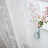 1 x RAW Customer Returns MIULEE Lace Curtains-White Embroidered Lace Curtains with Eyelets, Sheer Curtain with Floral Embroidery, Vintage Voile Curtain for Living Room Bedroom Decoration, 2 Sheets 2X W150xL225cm - RRP €23.89