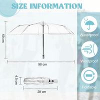 1 x RAW Customer Returns Hestya 2 Pack Automatic Transparent Pocket Umbrellas Clear Umbrellas Foldable Bridal Umbrellas for Wedding Windproof Rainproof Travel Umbrellas Transparent Pocket Umbrella for Groom Photographer - RRP €37.99