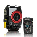 1 x RAW Customer Returns Sea frogs 195 Feet 60 Meter Underwater Camera Housing Waterproof Case for Olympus TG5 Black Case Red Filter  - RRP €162.86