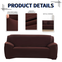 1 x RAW Customer Returns Lydevo Stretch Sofa Cover 3 Seater Sofa Covers with Armrests with 2 Cushion Covers Modern Sofa Cover Pattern Universal Non-Slip Washable Sofa Protector, Coffee - RRP €31.99