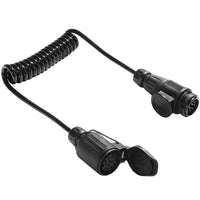 1 x RAW Customer Returns ETUKER 13-pin trailer extension cable, spiral adapter cable with 13-pin plug to 13-pin socket, extension cable for trailer boards, 1.8 m working length - RRP €26.05