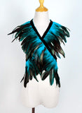 1 x RAW Customer Returns keland Gothic Feather Cape Feather Collar Feather Vest Feathers Wings Women s Shoulder Feather Cape Shoulder Cloak Halloween Maleficent Costume Blue  - RRP €26.21