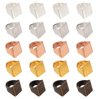 1 x RAW Customer Returns PandaHall 30pcs 5 Colors Brass Ring Blanks Pad Rectangle Ring Pad Adjustable Finger Ring Base For Embellishment Jewelry Making - RRP €22.19