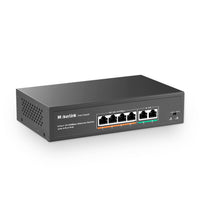 1 x RAW Customer Returns MokerLink 4-Port PoE Switch, 2 Uplink Ports, 78W High Power, Support IEEE802.3af at, Fanless Metal Plug Play PoE  - RRP €30.64