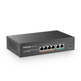 1 x RAW Customer Returns MokerLink 4 Port PoE Switch with 2 Uplink Ethernet Ports, 78W High Power, Support IEEE802.3af at, Fanless Metal Plug Play PoE  - RRP €31.4