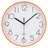 1 x RAW Customer Returns Topkey 9 Silent Round Wall Clock with Arabic Numerals, Easy to Read Clock for Living Room, Bedroom, School and Kindergarten, Battery Not Included, Orange - RRP €16.4