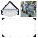 1 x RAW Customer Returns BCBIG tarpaulin waterproof transparent with eyelets, tarpaulin for garden furniture, can be used outdoors, rainproof, plant insulation, furniture dustproof, with binding rope, 2x3m 6.56x9.84ft  - RRP €20.16