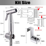 3 x RAW Customer Returns Bidet stainless steel hand shower, Muslim stainless steel shower and baby cloth diaper spray kit - with faucet dispenser, hose and hook toilet or wall mount - RRP €69.54