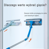 2 x RAW Customer Returns Mitclear 3-in-1 telescopic window wiper squeegee set 31cm with 180 rotating wiper joint, long glass window cleaner with extension rod and rubber lip for window shower car 158cm  - RRP €39.78