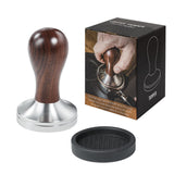 1 x RAW Customer Returns USEAMIE Coffee Tamper Espresso Press with Tamper Mat, 304 Stainless Steel Flat Bottom Wooden Handle for Coffee Grounds Barista Espresso Machines Accessories 53mm  - RRP €24.61