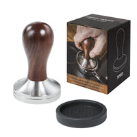 1 x RAW Customer Returns USEAMIE Coffee Tamper Espresso Press with Tamper Mat, 304 Stainless Steel Flat Bottom Wooden Handle for Coffee Grounds Barista Espresso Machines Accessories 53mm  - RRP €18.59