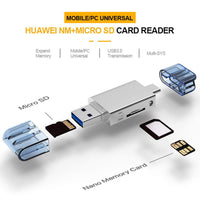 1 x RAW Customer Returns CY USB-C USB 2.0 to NM Nano Memory Card and Micro SD TF Card Reader for Huawei Phone - RRP €26.0