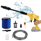 1 x RAW Customer Returns Battery pressure washer for Dewalt battery 20v, with 6-in-1 multi-spray nozzle, 18V mobile high-pressure cleaner, 45 bar with 5M hose, foam jug, for car washing, carpet cleaning, watering without battery charger  - RRP €67.99