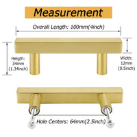 1 x RAW Customer Returns goldenwarm 10 pieces furniture handles gold handles for kitchen cabinets gold furniture handles stainless steel 64mm LS1212GD64 drawer handles gold handles kitchen gold furniture handles 64mm hole spacing gold - RRP €19.86