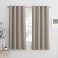 1 x RAW Customer Returns PONY DANCE Curtains Bedroom Eyelet Curtain Set of 2 Blackout Curtains Living Room Curtains Short Curtain Opaque H 158 x W 132 cm Sand Color - RRP €36.0