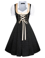 1 x RAW Customer Returns SCARLET DARKNESS Women s 3-piece Dirndl Dress Oktoberfest Costumes Tops, Traditional Dress, Lace Apron 3XL Black and Champagne Gold Lace - RRP €73.88