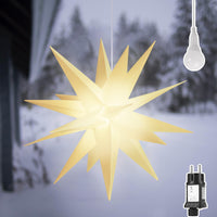 1 x RAW Customer Returns SALCAR 3D LED illuminated star garden, 60cm XXL Christmas star window decoration for hanging, white LED Advent star including warm LED lighting, LED star illuminated - RRP €24.99