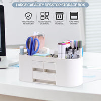 14 x Brand New FRETONBA Desk Organizer with Drawers, 7 Compartment 3 Drawer Desk Organizer, Multifunctional Desktop Organizer for Office School Home White  - RRP €205.94