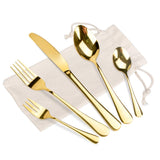 1 x RAW Customer Returns Golden cutlery 20-piece, cutlery set gold with knife spoon fork, service for 4 people, cutlery gold ideal for everyday use at home - RRP €22.8