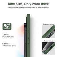 1 x RAW Customer Returns Supdeal Liquid Silicone Case for iPhone 15 Pro Max - Camera All-Round Protection Scratch-Resistant Integrated Soft Microfiber 4 Layer Full Protection Shockproof Gel Rubber Mobile Phone Case, 6.7 Inch, Green - RRP €16.12